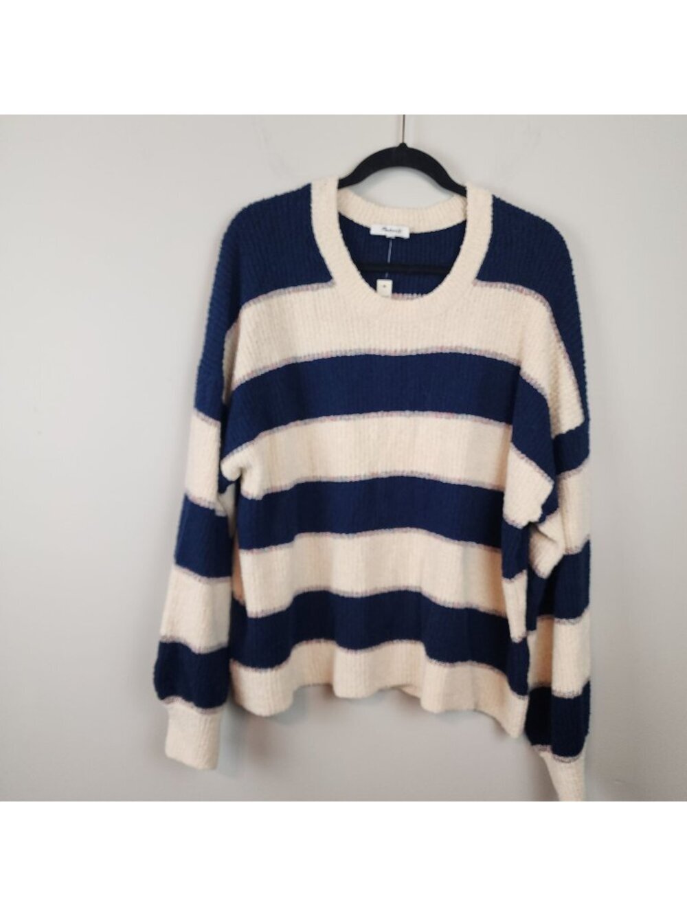 New Madewell Striped Lakeville Pullover Sweater sz XXL women cozy